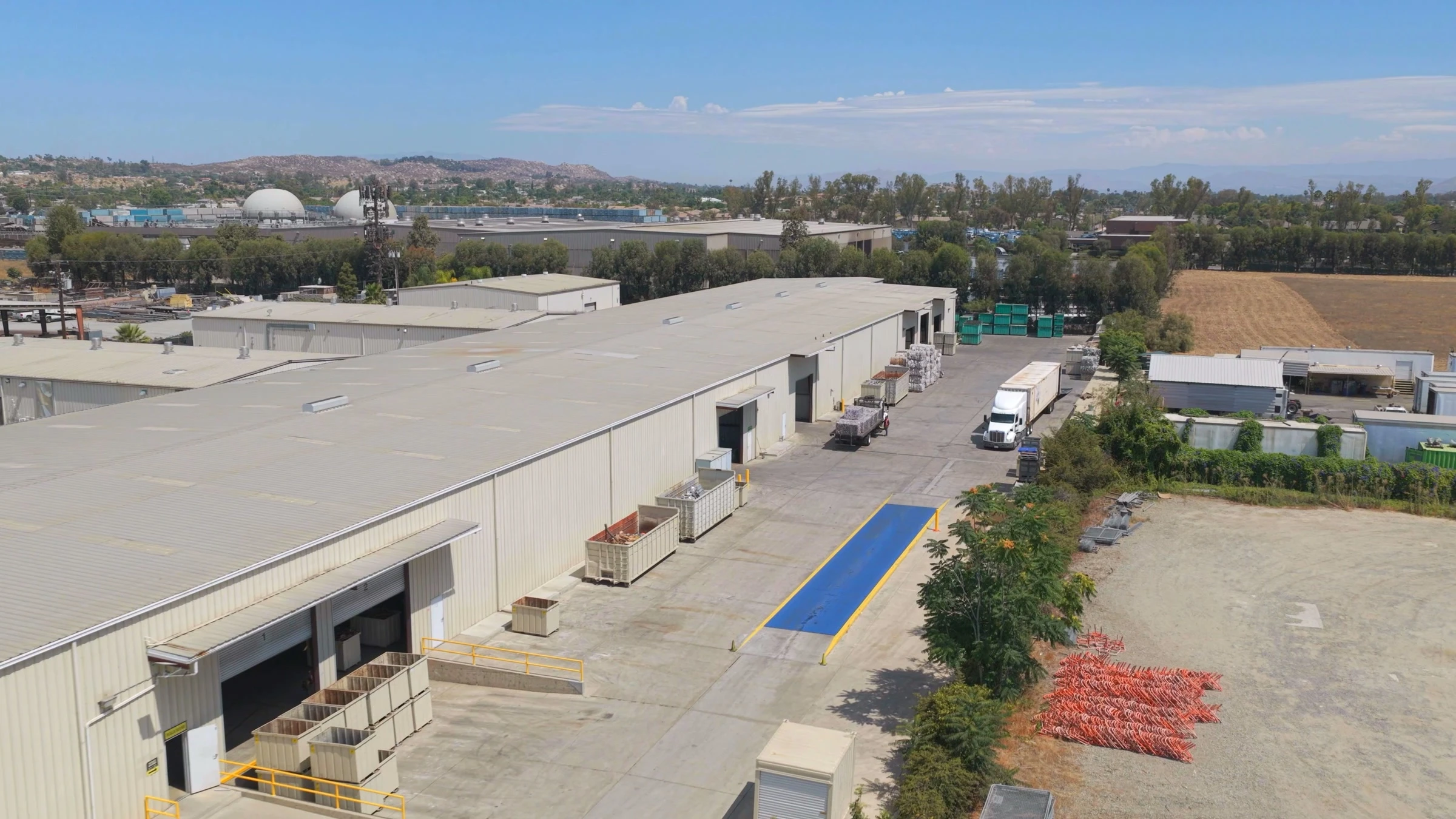 RecycleWise Perris facility, showing the loading docks and receiving yard