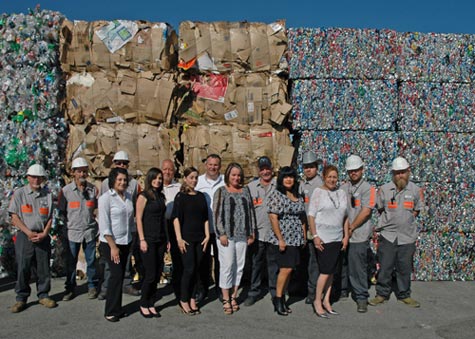 recycling center employees