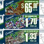 Recycling coupon: cardboard, aluminum cans, plastic bottles